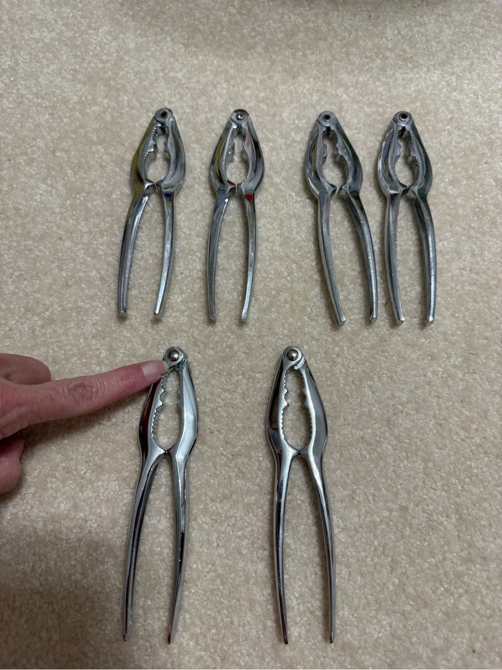 Set of 6 Metal Seafood Crab Crackers